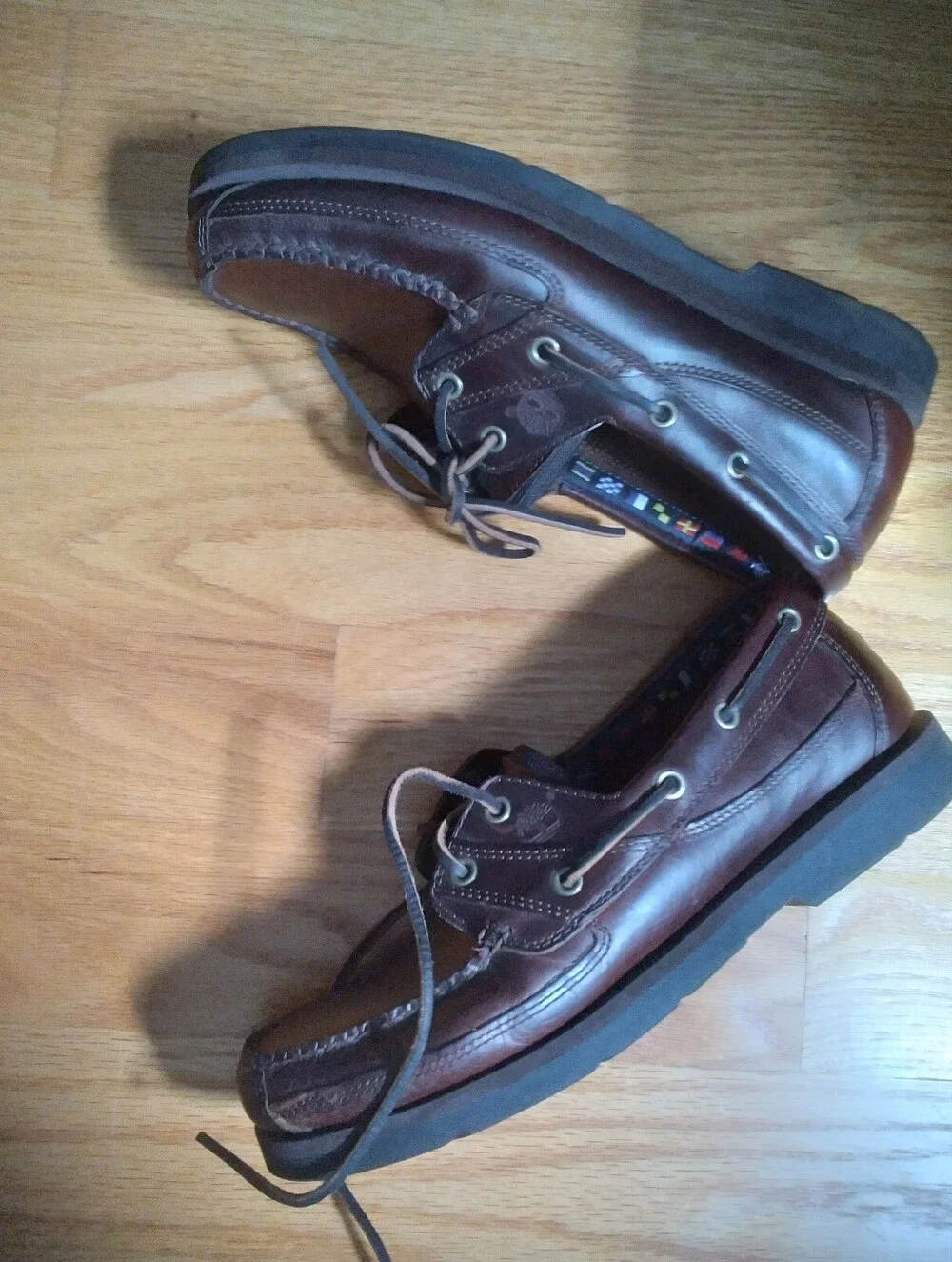 Timberland Men's   Dark Brown Leather Lace-Up Boat Shoes